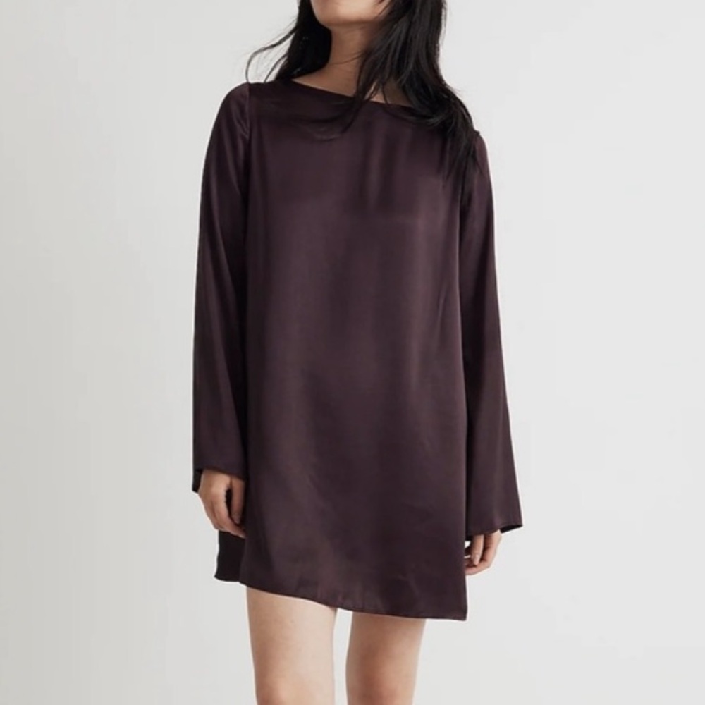 Madewell shift Mini Dress in Chocolate Raisin